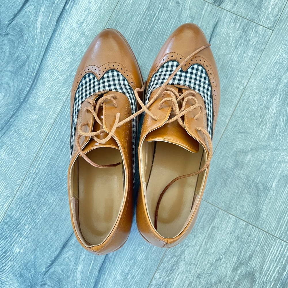 Classic Brown and Black Gingham Men's Brogues